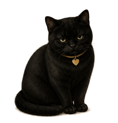 Mandy, the rescued black cat who inspired the Black Cat Technologies name